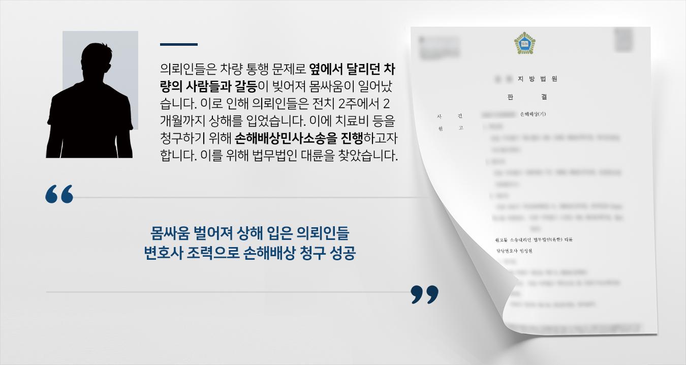 [손해배상민사소송 결말] 민사소송변호사 활약으로 상해에 대한 손해배상 청구 확정